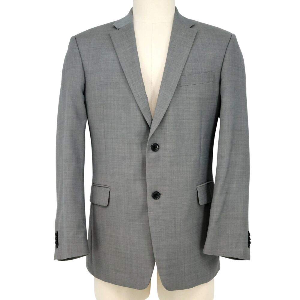 Tommy Hilfiger Sport Coat Mens 42R Gray Wool Jacket Lined FLAW on Lining